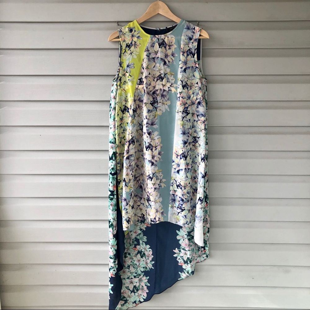 BCBG Helene Sleeveless Print-Blocked Dress